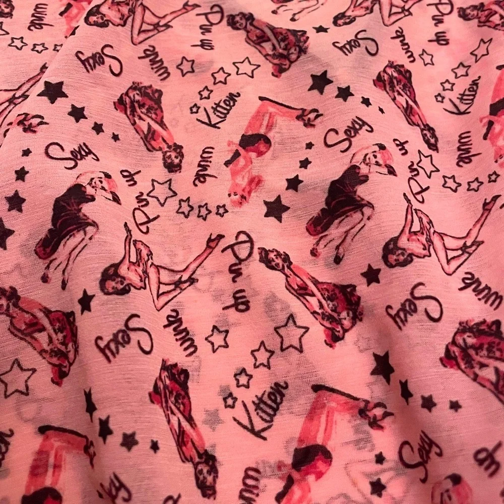 LOVE LA SENZA Cute Pink Graphic Print Lingerie Chemise Teddy. Size L - Picture 4 of 6